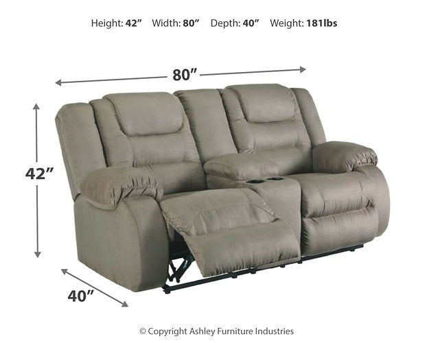 McCade Reclining Loveseat with Console