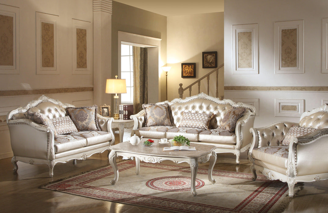 Acme Chantelle Sofa w/3 Pillows in Pearl White 53540 image