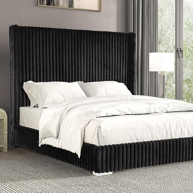 Cadwell E.King, Queen, & Full Bed White, Gray, & Black