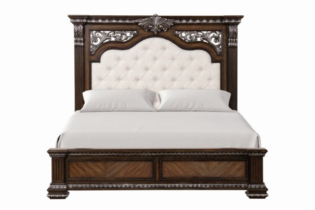 Promenade E.King & Queen Bed Brown & White